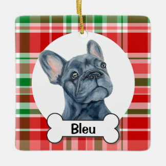 Fransk Ornament, Fransk Bulldogg Julgransprydnad Keramik