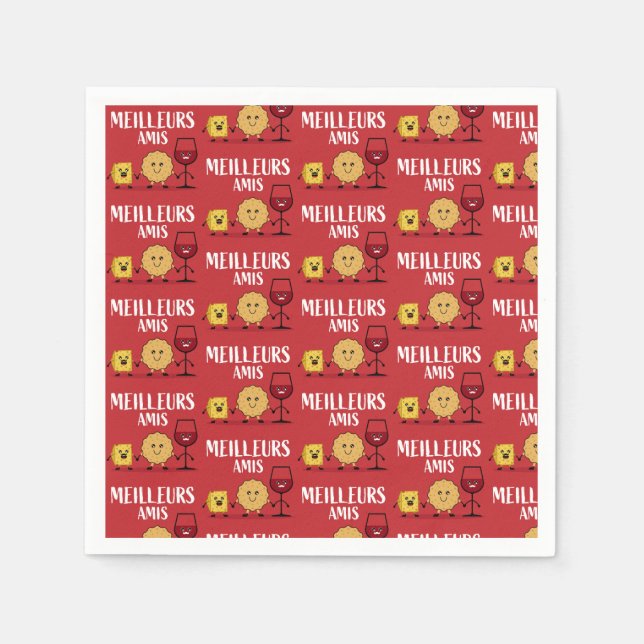 Fransk ost älskare pappersservett (Framsidan)