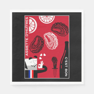 Fransk Oyster Land Kitchen Decor Pappersservett