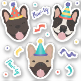 Fransk på födelsedagen: Bulldog Confetti Klistermärken