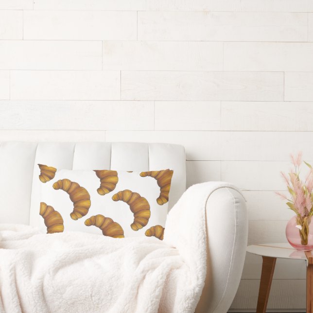 Fransk Pajer för färsk Buttery Croissants Baked Go Lumbarkudde (Soffa)