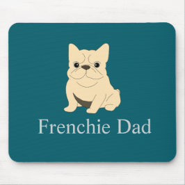Fransk pappa, krämfärgad fransk bulldog. musmatta