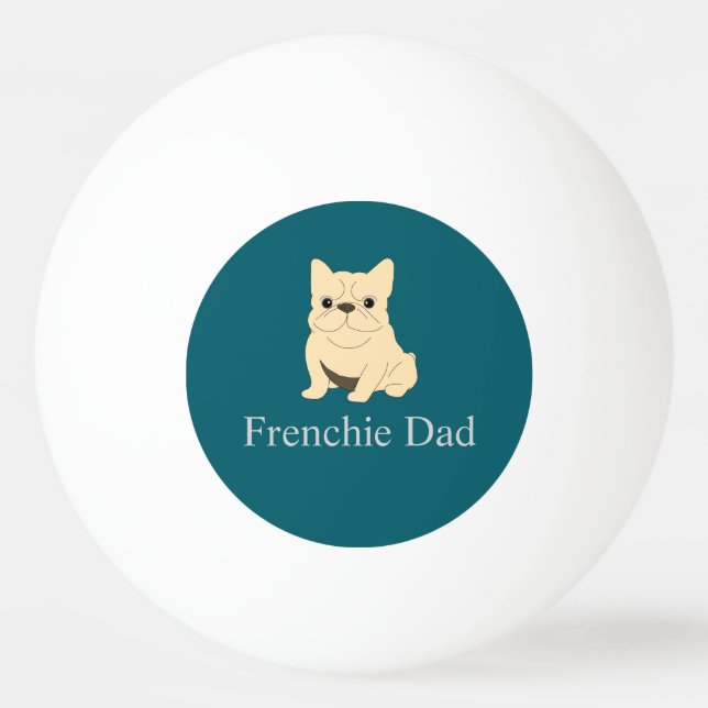 Fransk pappa, krämfärgad fransk bulldogg. pingisboll (Framsidan)