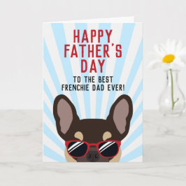 Fransk Pappas Dag Brun och Tan Fransk Bulldog Kort