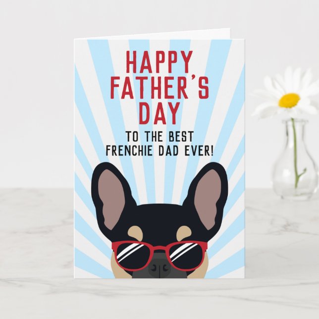 Fransk Pappas dag Svart och Tan Fransk Bulldog Kort (Liten växt)