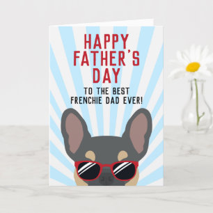 Fransk Pappas Dags Blå och Tan Fransk Bulldog Kort