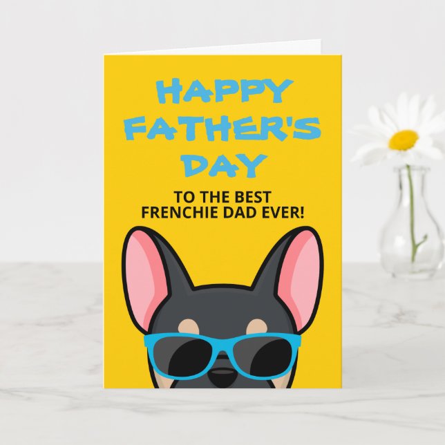 Fransk Pappdag Svart Tan Fransk Bulldogg Kort (Liten växt)