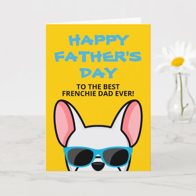 Fransk Pappdag Vit Fransk Bulldog Kort (Liten växt)