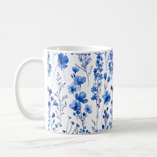 Fransk Pappra Wildblommor Mönster-98186 Kaffemugg (Vänster)