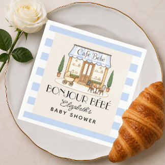 Fransk Paris Café Bébé Pojke Bebis Kalas Pappersservett