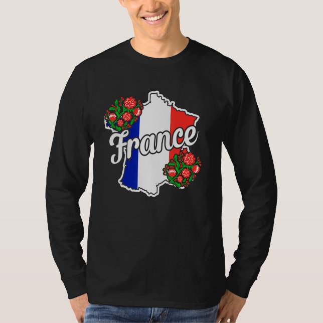Fransk Paris Eiffel Torn Marseille Bonjour Manar T Shirt (Framsida)
