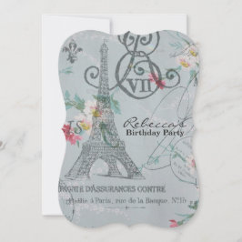 fransk paris för landeiffel torn födelsedagsfest inbjudningar