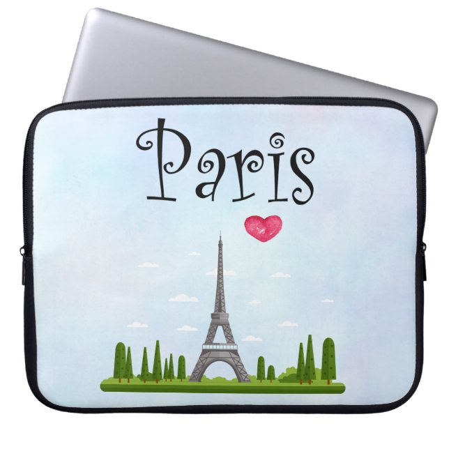 Fransk Paris med Eiffel Torn Laptop Fodral (Framsidan)