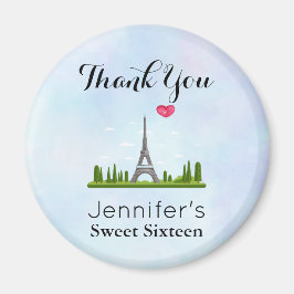 Fransk Paris med Eiffel Torn Sweet sixteen Magnet