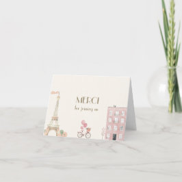 Fransk Paris Patisserie Theme Birthday Tack Kort