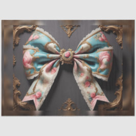 Fransk Parisian Rococo Bow Decoupage Papper