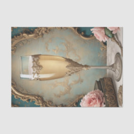 Fransk Parisian Rococo Champagne Glass Decoupage