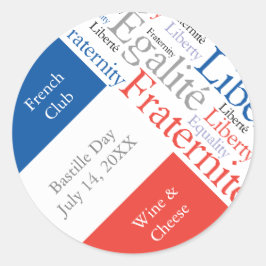 Fransk Party eller händelse med Flagga av Frankrik Runt Klistermärke