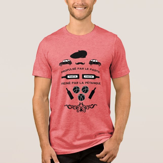 Fransk Pastis Pétanque T Shirt (Framsida)