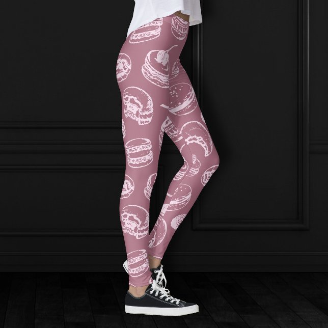 Fransk Pastries Mönster | Lila Rosa Treat Leggings (Skapare uppladdad)