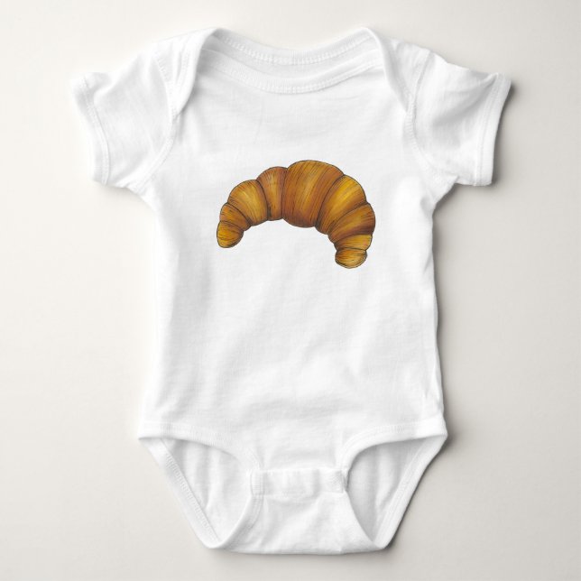 Fransk Pastry Flaky Buttery Croissant Breakfast T-shirt (Framsida)