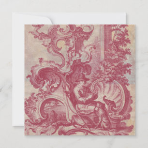 Fransk patina vintage röd toile Pompei-färger Inbjudningar