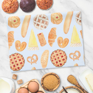 Fransk patisseri bageriet bakverk bröd mat konst kökshandduk
