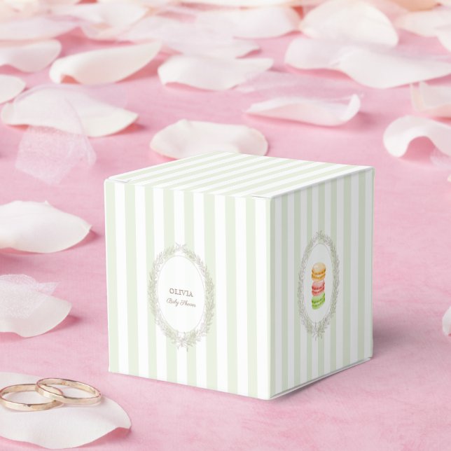 Fransk Patisserie Boulangerie Macarons Mint-Grönt Presentaskar (Bröllop)