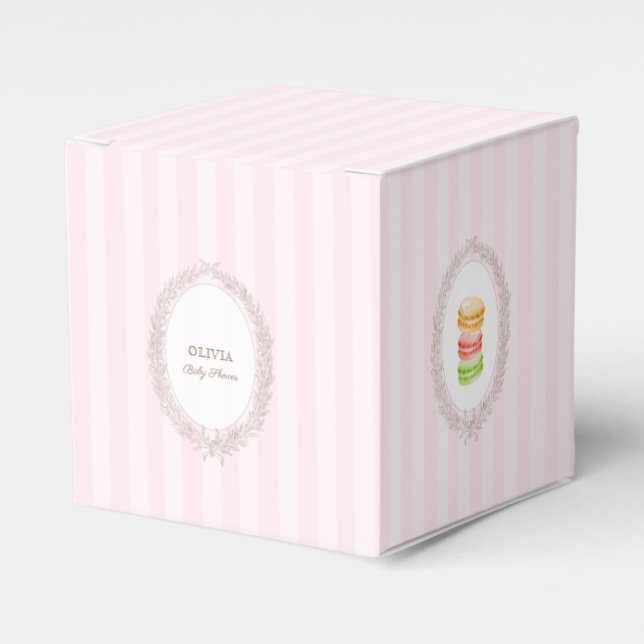 Fransk Patisserie Boulangerie Macarons Rosa Presentaskar (Framsidan Sidan)