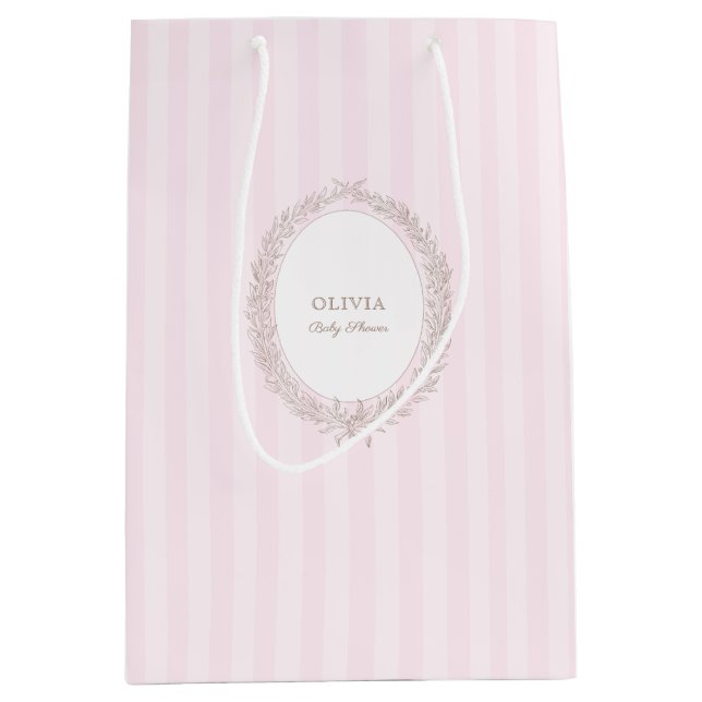 Fransk Patisserie Boulangerie Rosa Rand Gift Bag (Framsidan)