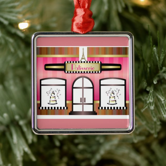 Fransk Patisserie Eiffel Torn Paris Ornament (Träd)