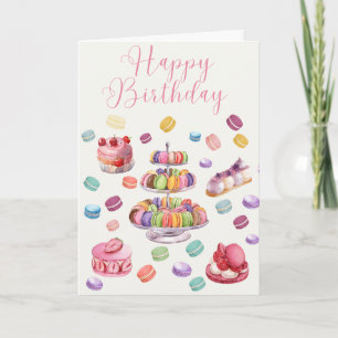 Fransk Patisserie Illustrated Birthday Kort