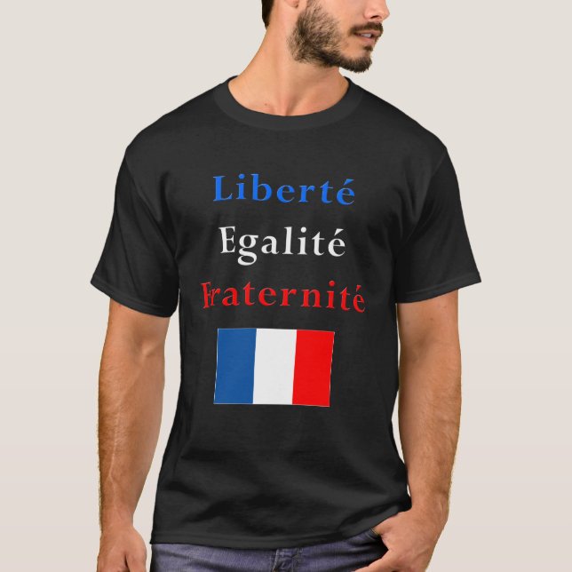 Fransk patriotisk T-tröja - frihetjämställdhet… Tröja (Framsida)