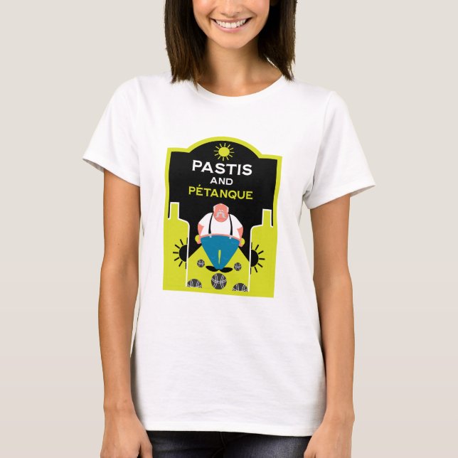 Fransk Pétanque Bocce T Shirt (Framsida)