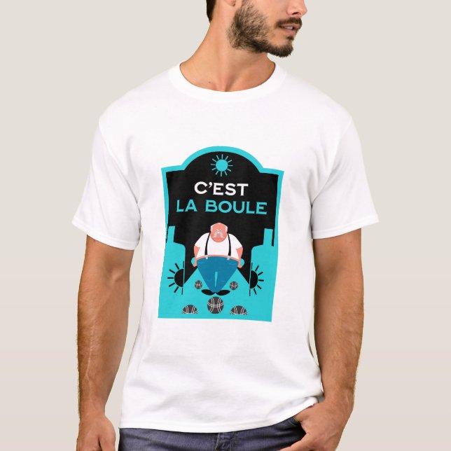 Fransk Pétanque Bocce T Shirt (Framsida)