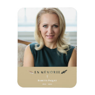 Fransk Photo Minimalist Memorial Loved Ones Golden Magnet