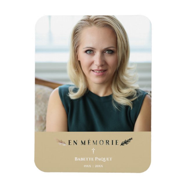 Fransk Photo Minimalist Memorial Loved Ones Golden Magnet (Vertikal)