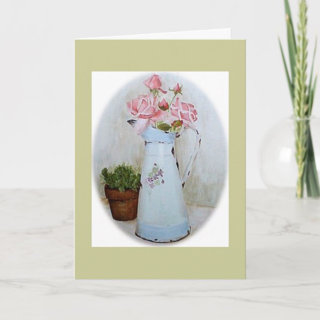 Fransk pitcher och ro tack kort (Framsida)