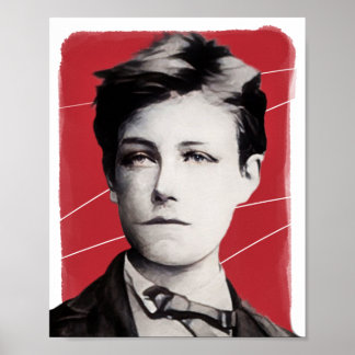 Fransk Poet Arthur Rimbaud illustration Poster