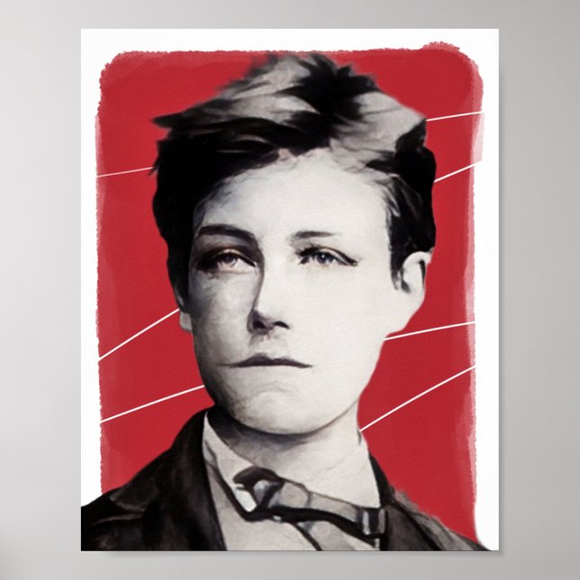Fransk Poet Arthur Rimbaud illustration Poster (Framsidan)