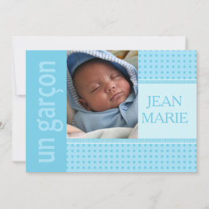 Fransk Pojke Birth Notice Meddelande