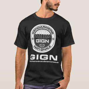 Fransk Police Gendarmerie GIGN Tshirt T Shirt