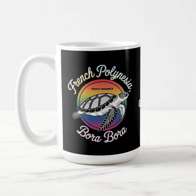 Fransk Polynesia Bora Bora Moorea Tahiti Turtle Kaffemugg (Vänster)