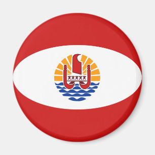 Fransk Polynesia Fisheye Flagga Magnet
