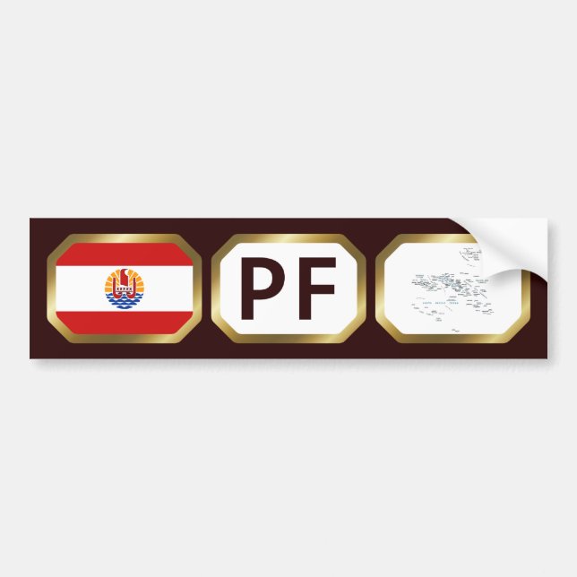 Fransk Polynesia Flagga Kod Bumper Sticker Bildekal (Framsidan)