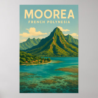 Fransk Polynesia Travel Poster - Retro Morea