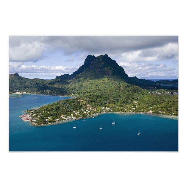 Fransk Polynesien, Bora Bora. Aeriskt perspektiv p Fototryck (Framsidan)