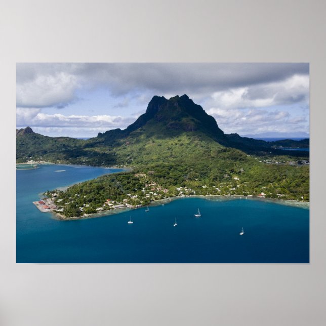 Fransk Polynesien, Bora Bora. Aeriskt perspektiv p Poster (Framsidan)