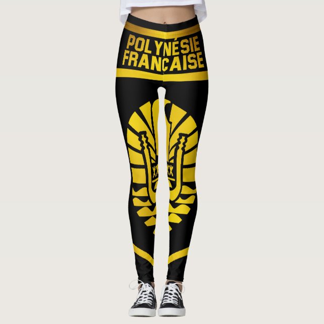 Fransk Polynesien Emblem Leggings (Framsida)