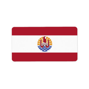 Fransk Polynesien flagga Adressetikett